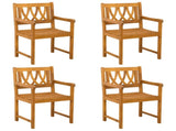 Garden Chairs 4 pcs Natural Solid Acacia Wood 3416303
