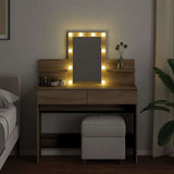 Dressing Table with LED Sonoma Oak 100x40x130 cm 848201