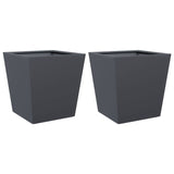 ZNTS Garden Planters Anthracite 2 pcs 40x40x40 cm Steel 851057