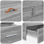 Storage Bed Frame Grey sonoma 160 x 200 cm Engineered wood 3335282