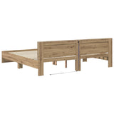 Bed Frame Artisan Oak 180 x 200 cm Engineered Wood 3403596