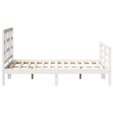 Bed Frame without Mattress White Small Double Solid Wood Pine 3193892