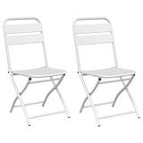 Garden Folding Chair Folding 2 pcs White 42 x 52 x82cm 42002938
