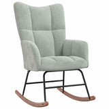 Rocking Chair with Footstool Light Grey 78 x 61 x 98 cm Velvet 42022453