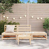 Garden Sofa Armless with Footstool Solid Wood Pine 837963