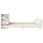 ZNTS Bed Frame without Mattress White 200x200 cm Solid Wood Pine 3323639