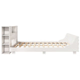 ZNTS Bed Frame without Mattress White 200x200 cm Solid Wood Pine 3323639