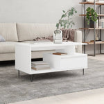 ZNTS Coffee Table White 90x49x45 cm Engineered Wood 831020