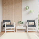 Garden Chairs with Cushions 2 pcs White Solid Wood Pine 825675