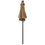 Garden Parasol with LED Lights Taupe 200x211 cm Aluminium 313560