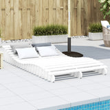 Sun Lounger White 205x110x31.5 cm Solid Wood Pine 832589