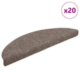 Stair Mats Self-adhesive 20 pcs 56x17x3 cm Beige Half Round 3365676
