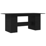 Dining Table Black Oak 180x90x76 cm Engineered Wood 862430