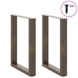 Dining Table Legs U-Shaped 2 pcs Natural Steel 60x cm Steel 4013183