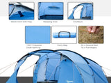 2 Room Tent with Vestibule, Weather-Resistant Camping Tent with Air Vents for Fishing Hiking, Sky T3398P348712