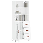 Highboard White 69.5x34x180 cm Engineered Wood 3189477