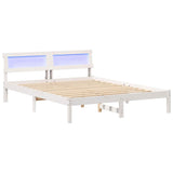 Bed Frame with Headboard White 150 x 200 cm Solid Pine Wood 872816