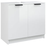 ZNTS 3 Piece Bathroom Cabinet Set High Gloss White Engineered Wood 3115880