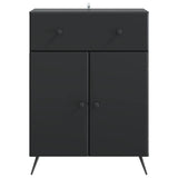 Sideboard with Drawer Black 66 x 34.5 x 90 cm Engineered Wood 895556
