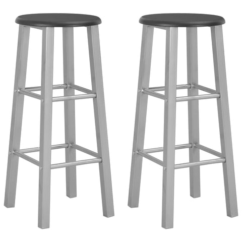Bar Stools 2 pcs Silver MDF 284410