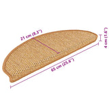 Stair Mats Self-adhesive Sisal-Look 15 pcs 65x21x4 cm Sisal 326877
