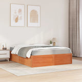 Bed with Mattress Wax Brown 160x200 cm Solid Wood Pine 3281930