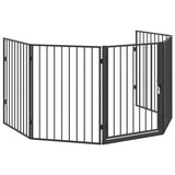 Pet Fireplace Fence Steel Black 242684