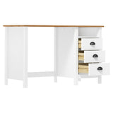 Desk Hill with 3 Drawers 120x50x74 cm Solid Pine Wood 288998