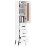 Highboard White 34,5x34x180 cm Engineered Wood 3200201