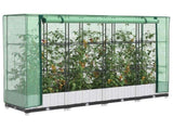Raised Bed with Greenhouse Cover Rattan Look 160x40x123 cm 4015840