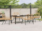 Garden Dining Set 5 pcs Brown Poly Rattan 3380851