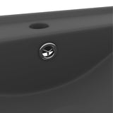 Luxury Basin with Faucet Hole Matt Dark Grey 60x46 cm Ceramic 147027