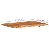 Bathroom Vanity Top Solid Acacia Wood 80x52x2.5 cm 286319
