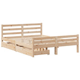 Bed Frame without Mattress 135x190 cm Double Solid Wood Pine 3301600