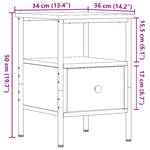 ZNTS Bedside Cabinets 2 pcs Old Wood 34x36x50 cm Engineered Wood 857263