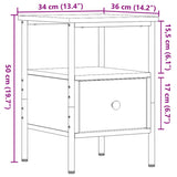 ZNTS Bedside Cabinets 2 pcs Old Wood 34x36x50 cm Engineered Wood 857263