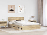 Bed Frame with Drawer Sonoma Oak 120 x 200 cm Engineered Wood 3412201