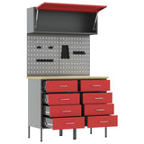 Work Cabinet Set with Drawer with Shelf with Storage 5 pcs Red 3321423