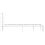 Metal Bed Frame without Mattress with Headboard White 120x200cm 355412