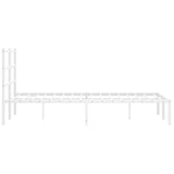 Metal Bed Frame without Mattress with Headboard White 120x200cm 355412