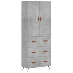 Highboard Concrete Grey 69.5x34x180 cm Engineered Wood 3195823