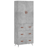 Highboard Concrete Grey 69.5x34x180 cm Engineered Wood 3195823