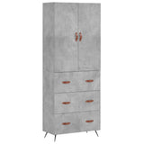 Highboard Concrete Grey 69.5x34x180 cm Engineered Wood 3195823