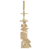 Cat Tree with Sisal Scratching Posts 230-250 cm Beige 170619