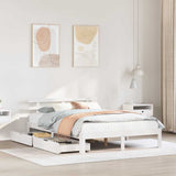 Bed Frame with Drawers without Mattress White 140x190 cm 3302003