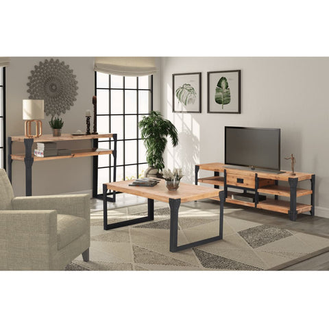Three Piece Living Room Furniture Set Solid Acacia Wood 274708
