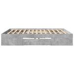 ZNTS Bed Frame without Mattress Concrete Grey 180x200cm Engineered Wood 3295453