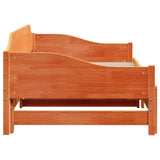 Daybed with Trundle without Mattress Wax Brown 80x200 cm Solid Wood 850904