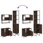 ZNTS 3 Piece Bathroom Furniture Set Brown Oak Engineered Wood 3214679