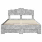 Bed Frame Concrete Grey 150 x 200 cm Engineered Wood 3413180